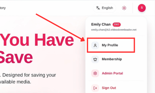 Step 1 - Open your profile