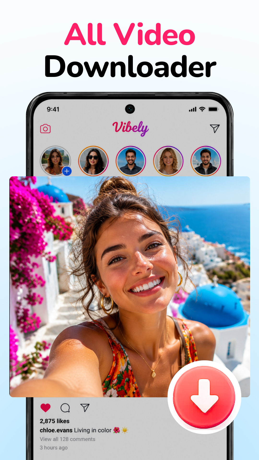 VidMedia HD video quality selection screen on Android showing available resolutions
